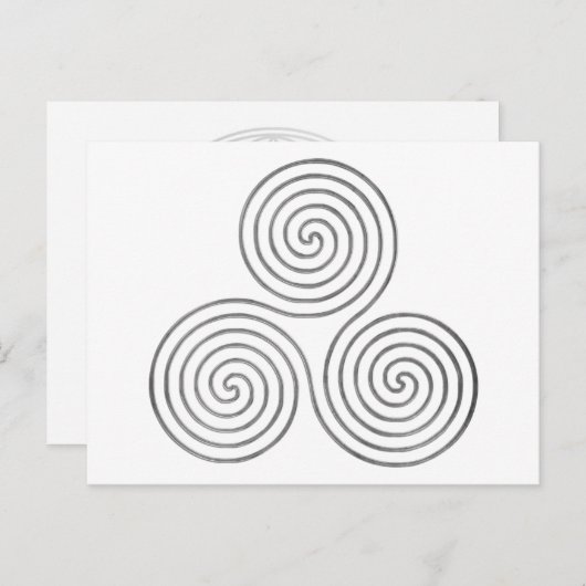 keltische Dreifach-Spirale - One Line antikes Silb Postkarte