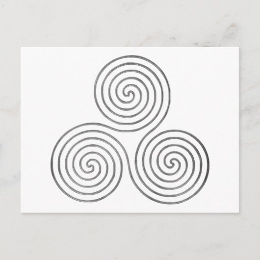 keltische Dreifach-Spirale - One Line antikes Silb Postkarte (Vorderseite)