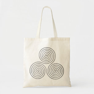keltische Dreifach-Spirale - One Line antikes Silb Tragetasche