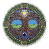 Keltische Entwurfs-Tür oder Fach-Griff Keramikknauf (Vorderseite)