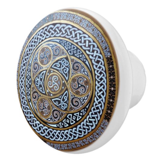 Keltische Entwurfs-Tür oder Fach-Griff Keramikknauf (Rechts)