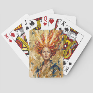 Keltische Feuer Göttin Brigid Gold Blatt Fantasy K Spielkarten