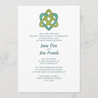 Keltische formale katholische Hochzeits-Einladung Einladung
