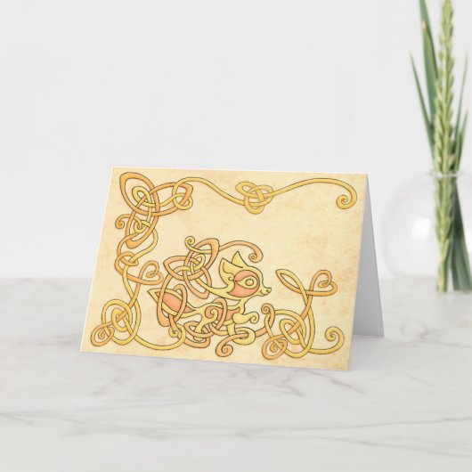 Keltische Fox-Gruß-Karte Karte (Vorderseite)