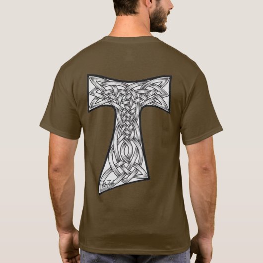 Keltische Franziskanerkreuz T-Shirt (Rückseite)