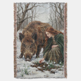 Keltische Göttin & Wildschwein Decke