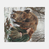 Keltische Göttin & Wildschwein Fleecedecke (Vorderseite (Horizontal))