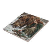 Keltische Göttin & Wildschwein Fliese (Seite)