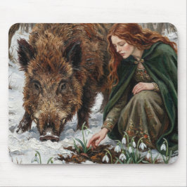 Keltische Göttin & Wildschwein Mousepad