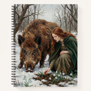 Keltische Göttin & Wildschwein Notizblock