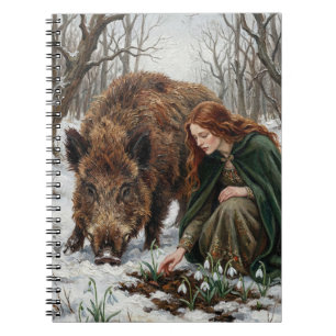 Keltische Göttin & Wildschwein Notizblock