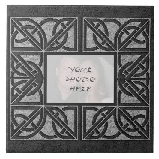 "Keltische graue Stein" Foto-Rahmen-Keramik-Fliese Fliese (Vorderseite)
