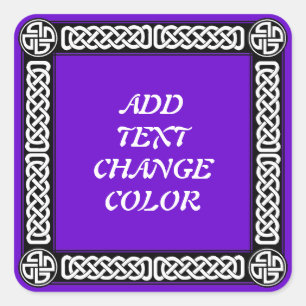 Keltische Grenze auf irgendeiner Farbe Quadratischer Aufkleber