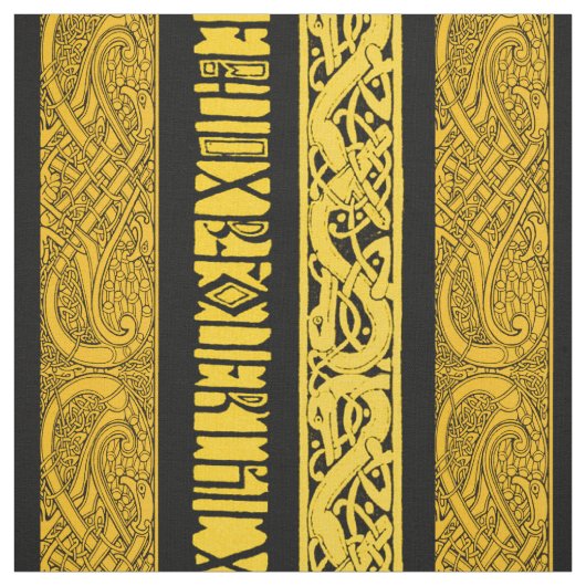 Keltische Grenzen im Gold Stoff (Muster)