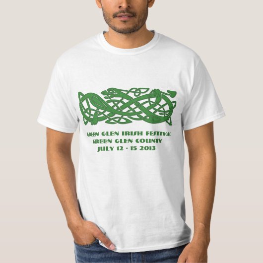 Keltische grüne Schlange auf irischem T-Shirt (Vorderseite)