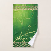 Keltische Grünknochen und Blätter Badhandtuch Set (Handtuch)