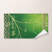 Keltische Grünknochen und Blätter Badhandtuch Set (Handtuch)