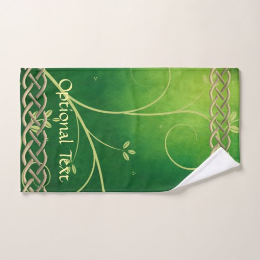 Keltische Grünknochen und Blätter Badhandtuch Set (Handtuch)