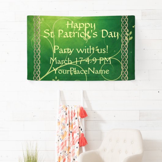 Keltische Grünknochen und Blätter Banner (Insitu)