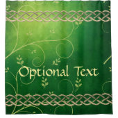 Keltische Grünknochen und Blätter Duschvorhang (Vorderseite)