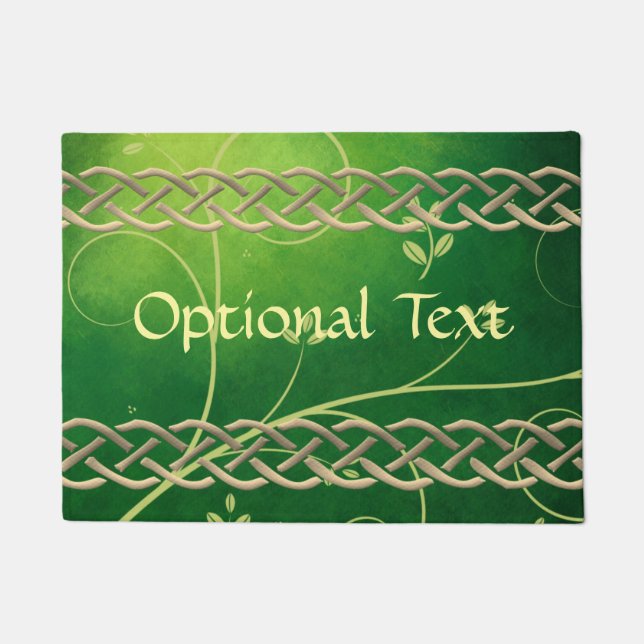 Keltische Grünknochen und Blätter Fußmatte (Vorderseite)