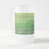 Keltische Grünknochen und Blätter Mattglas Bierglas (Vorderseite Links)