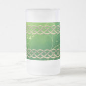 Keltische Grünknochen und Blätter Mattglas Bierglas (Mittel)