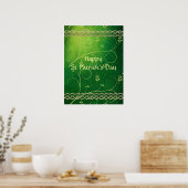Keltische Grünknochen und Blätter Poster (Küche)