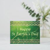 Keltische Grünknochen und Blätter Postkarte (Stehend Vorderseite)