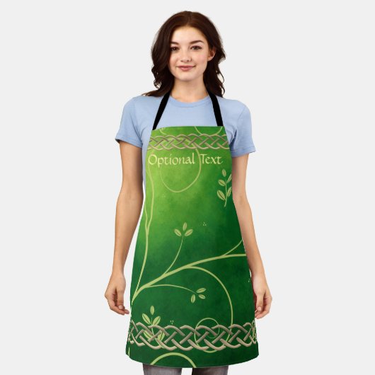 Keltische Grünknochen und Blätter Schürze (Getragen)