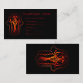 Keltische Hamsa Hand (Orange/Rot) Visitenkarte (Vorne/Hinten)