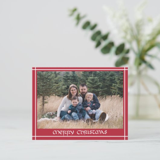 Keltische handgezeichnete Kalligraphie Weihnachten Postkarte (Stehend Vorderseite)