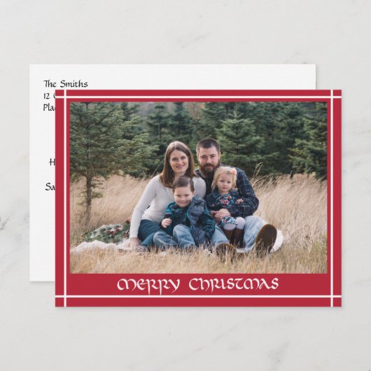 Keltische handgezeichnete Kalligraphie Weihnachten Postkarte (Vorne/Hinten)