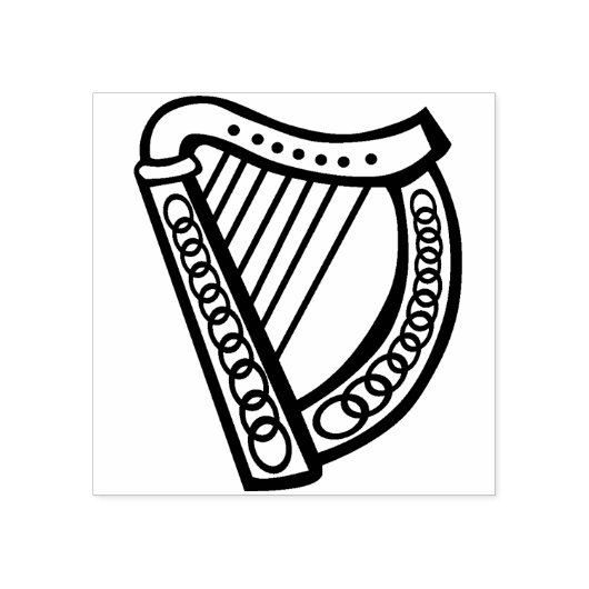 keltische Harfe-Briefmarke Gummistempel (Prägung)