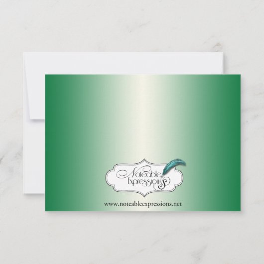 Keltische Herzen auf grüner Einladung (Rückseite)