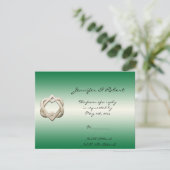 Keltische Herzen auf grüner Steigungs-Wartekarte RSVP Karte (Stehend Vorderseite)