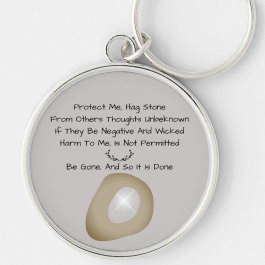Keltische Hexenmeister-Stone-Schutzzauber Grau Schlüsselanhänger (Vorne)