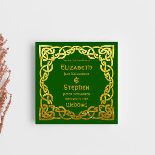 Keltische Hochzeit Grün Falscher keltischer Gold Einladung