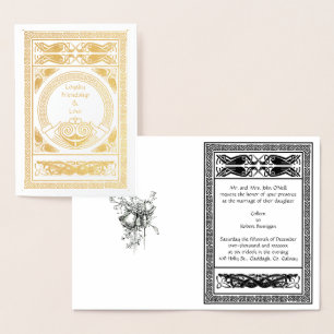 Keltische Hochzeitseinladung mit Claddagh und Foli Folienkarte