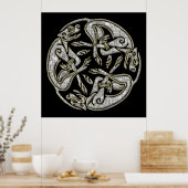 Keltische Hunde Traditionelles Ornament Gold und S Poster (Küche)