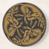 keltische Hunde traditionelles Ornament-Holz-Ausse Untersetzer (Vorne)