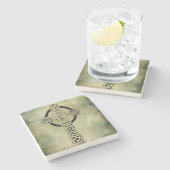 keltische irische heilige Symbole Steinuntersetzer (Seitenansicht)