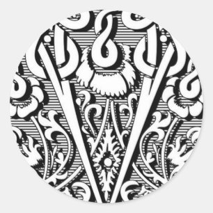 keltische Kalligraphie - Renaissance - Monogramm V Runder Aufkleber