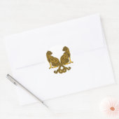 keltische Katzen 6 Bronzegolz Runder Aufkleber (Umschlag)