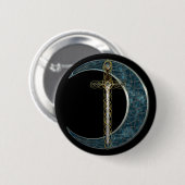 Keltische Klinge und Mond Button (Vorne & Hinten)