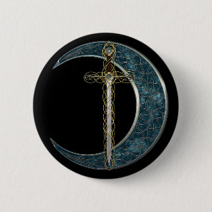 Keltische Klinge und Mond Button
