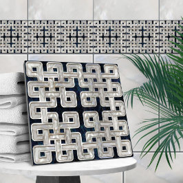 Keltische Knoblauchblauch-Muschel und Perle Fliese