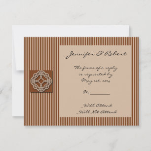 Keltische Knochen in Creme und Rust Response Card RSVP Karte