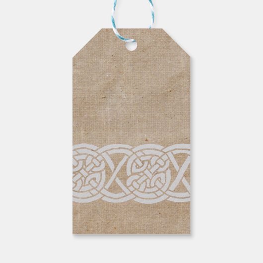 Keltische Knoten auf Vintagem Einbruch Geschenkanhänger (Rückseite)