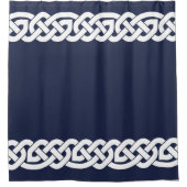 keltische Knoten, dekorativ, blau, blau, weiß Duschvorhang (Vorderseite)